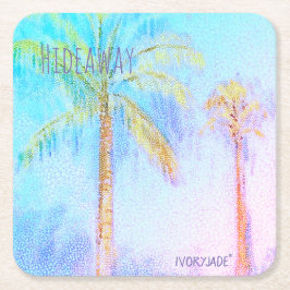 Handflatan Träd Underlägg Papper Kvadrat