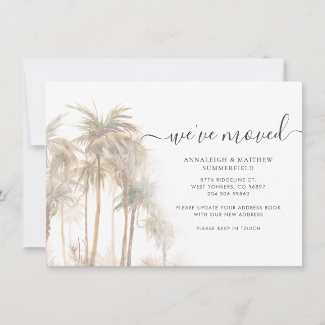 Handflatan Träd Vi har flyttat Adress meddelande (Framsida)