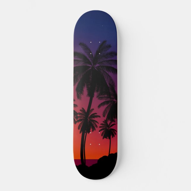 Handflatan träd vid Sunset Skateboard (Framsida)