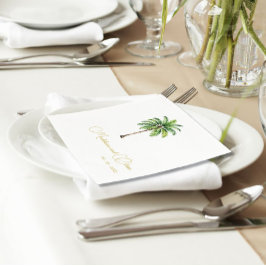 Handflatan Träd Watercolor Elegant Simple Bröllop Pappersservett