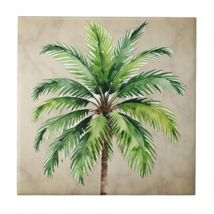 Handflatan Träd Watercolor Vintage Eleagant Kakelplatta