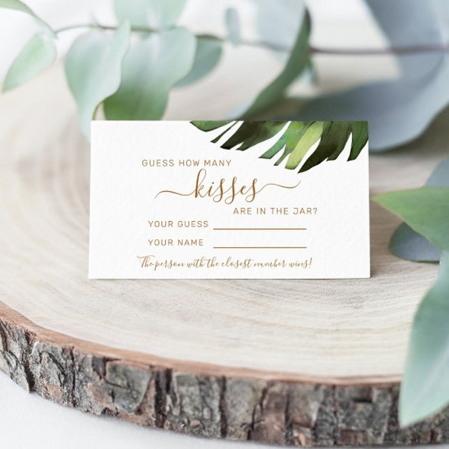 Handflatan Tropiskt hur många kisses Shower-spelko Placeringskort (Skapare uppladdad)