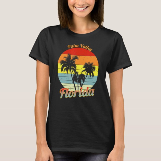 Handflatan Valley Florida Retro Tropical Handflata T Shirt (Framsida)