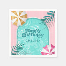 Handflatan Vår Bassäng Party Rosa Vuxen födelsedag