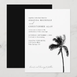 Handflatan Vår Bröllop Simple Black & White Forme Inbjudningar