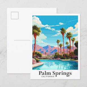 Handflatan Vår California Travel Illustration Vykort