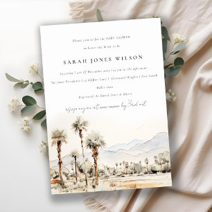Handflatan Vår California Watercolor Baby Shower Inbjudningar