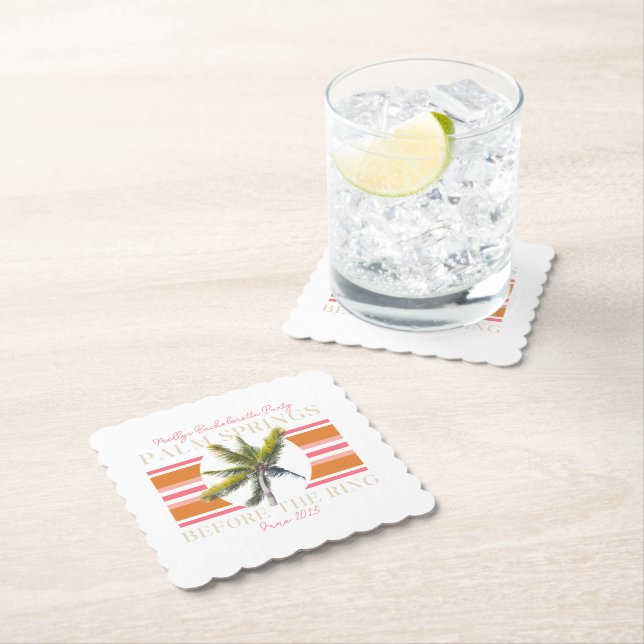 Handflatan Vår före Ring - Retro Bachelorette Underlägg Papper (Insitu)