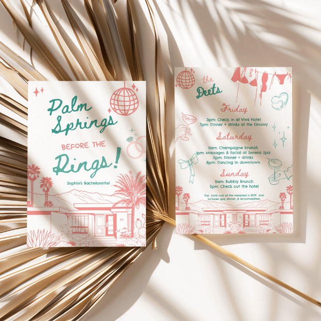 Handflatan Vår före Ringar Inbjudningar (Palm Springs Before the Rings Invitation)