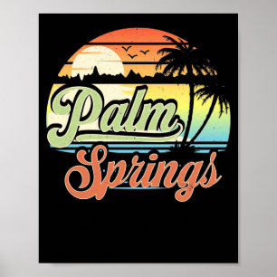 Handflatan Vår Kalifornien Beach Vacation Sunset Poster