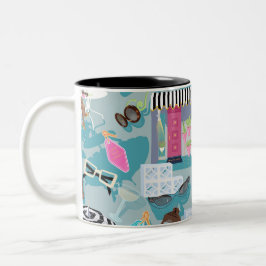 Handflatan Vår Poolside Midsekel Retro Coffee Mugg