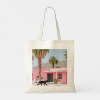 Handflatan Vår Rosa House Tote Bag | Retro Desert Tygkasse