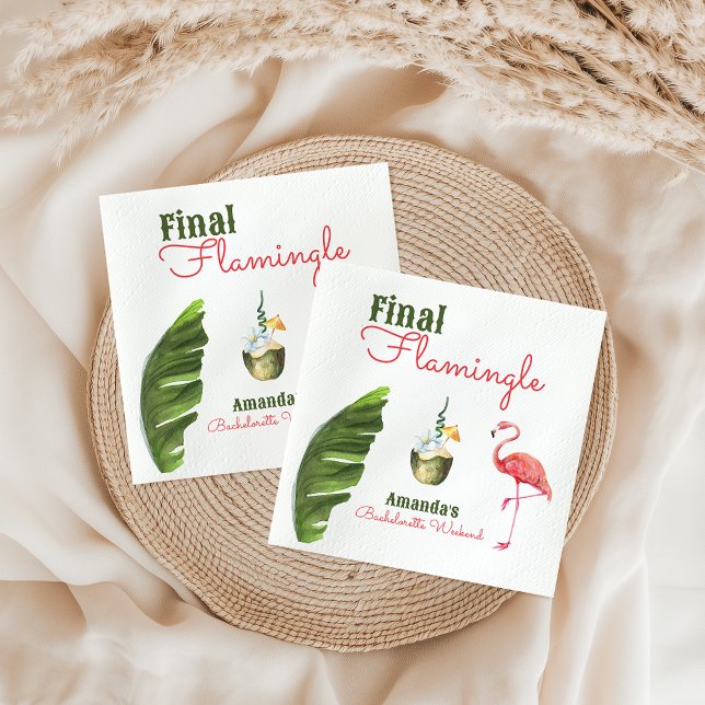 Handflatan Vår, sista Flamingle Bachelorette-parti Pappersservett (Skapare uppladdad)