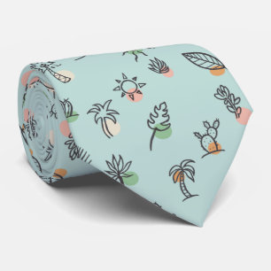Handflatan Vår Theme Summer Mönster Neck Tie Slips