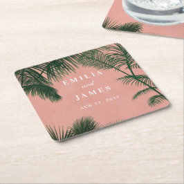 Handflatan Vår Underlägg Papper Kvadrat