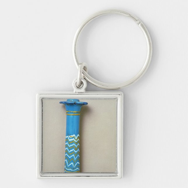 Handflatankolonnkohl flaska, från Amarna Fyrkantig Silverfärgad Nyckelring (Framsidan)