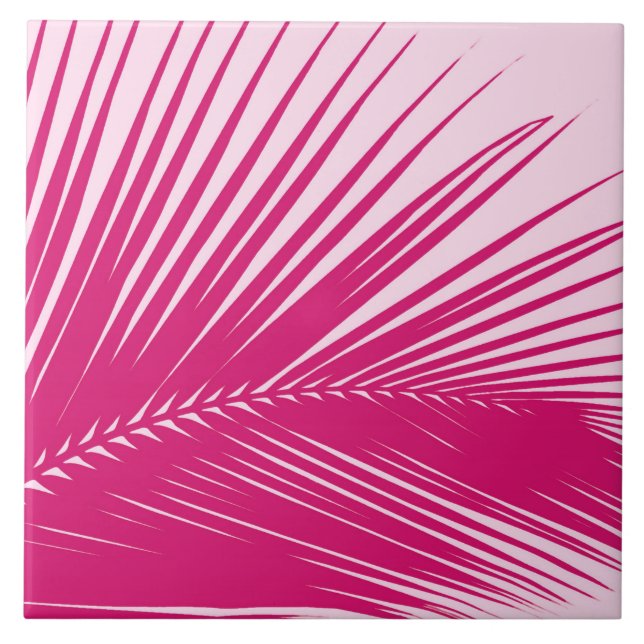 Handflatanlöv - magentafärgad rosa kakelplatta (Framsidan)