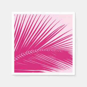 Handflatanlöv - magentafärgad rosa pappersservett