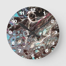 Handgjord abstrakt - Kook Art - Wall Clock Rund Klocka