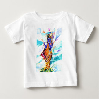 Handgjord abstrakt målning av Lord Krishna Tee Shirt