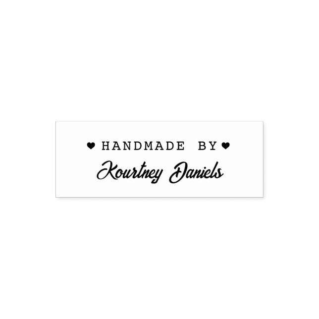 Handgjord av Custom Crafter Namn Liten Firma Självfärgande Stämpel (Design)