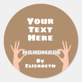 Handgjord av dig runt klistermärke