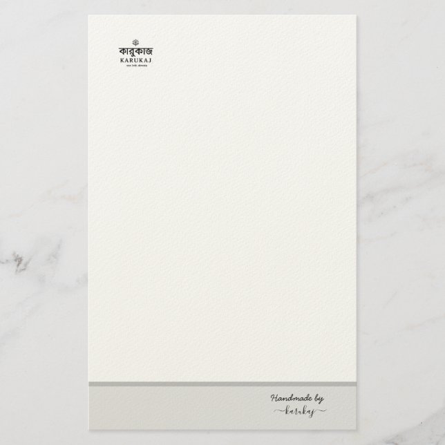 Handgjord Av Ditt Namn Svart Brevpapper (Framsida)