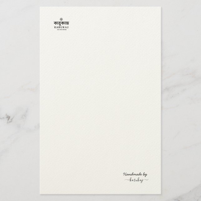 Handgjord Av Ditt Namn Svart Brevpapper (Framsida)