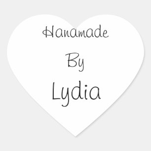 Handgjord av fästdon hjärtformat klistermärke