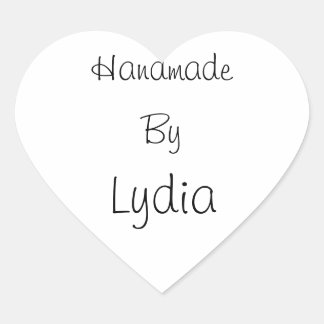 Handgjord av fästdon hjärtformat klistermärke