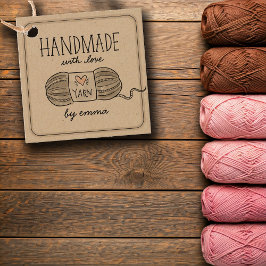 Handgjord av Kärlek Knitting Yarn Kraft Tack Gåvor Etiketter