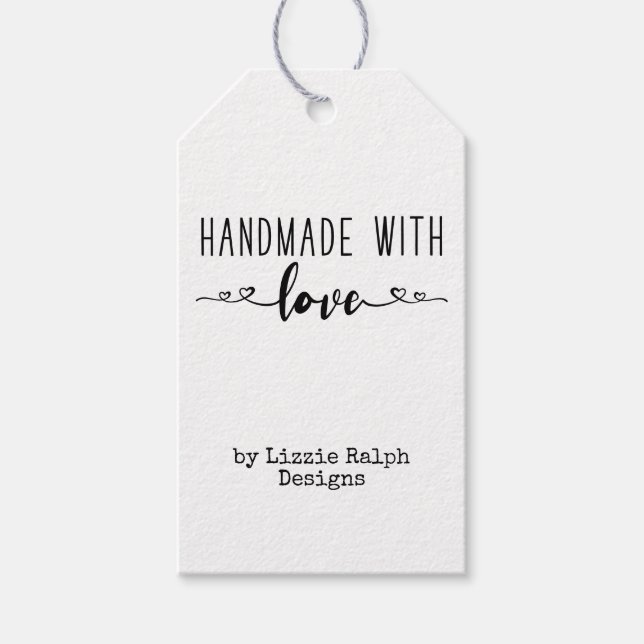 Handgjord av Kärlek Land Kraft Anpassningsbar Presentetikett (Framsidan)