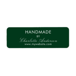 Handgjord av namn emerald grönt vit returadress etikett