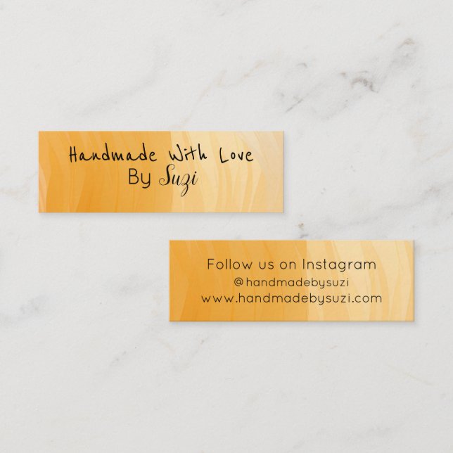 Handgjord av Namn Terracotta med Kärlek Mini Visitkort (Fram/baksida)