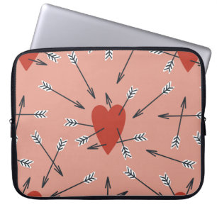 Handgjord av sömlöst mönster med platta illustrati laptop fodral