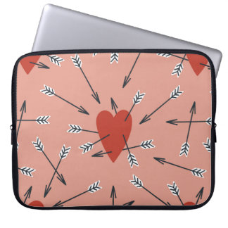 Handgjord av sömlöst mönster med platta illustrati laptop fodral