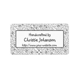 Handgjord av - söt, trendig, dodle blommor adressetikett