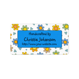 Handgjord av - söta, färgstarka blommor av trendig adressetikett