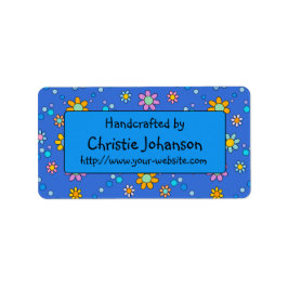 Handgjord av - söta, färgstarka blommor av trendig adressetikett