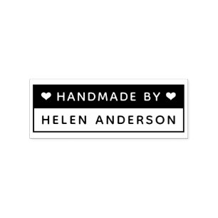 Handgjord av vanliga namnhjärtan - minimal modern stämpel