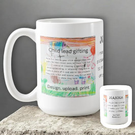 Handgjord Barn Ritning Färgrik Kreativ Presenter Kaffemugg