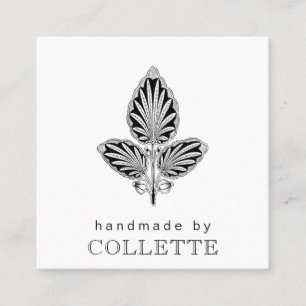 Handgjord blomma Logotyp Fyrkantigt Visitkort