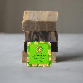 Handgjord citrondoftande tvål med anpassad dekal fyrkantigt klistermärke