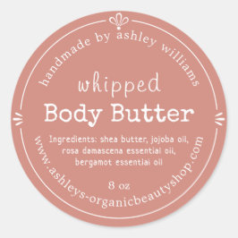 Handgjord Ekologisk Kroppssmör Etikett TerraCotta