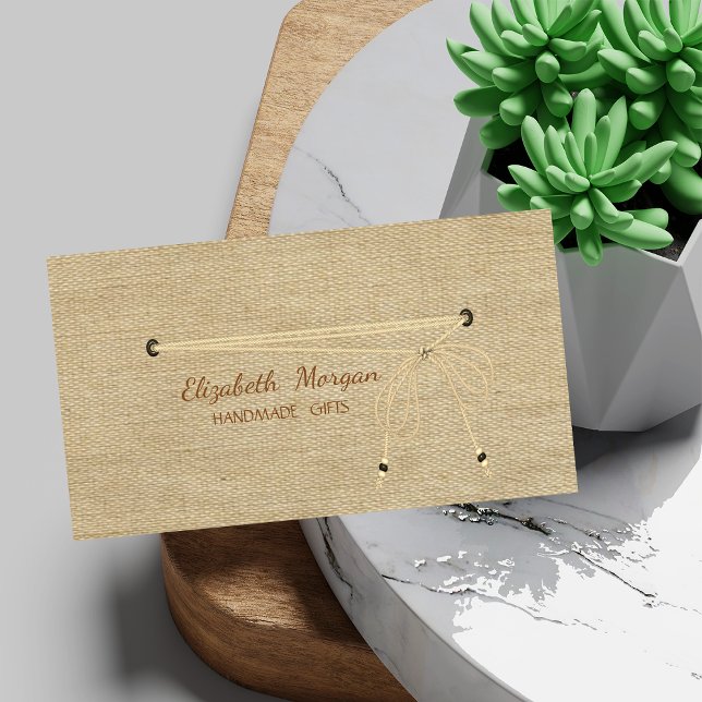 Handgjord Enkel Rustik Minimalistisk Visitkort (Skapare uppladdad)