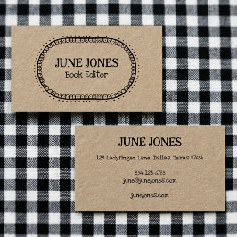 Handgjord Font Snett Chic Skräddarsydd Whimsisk Kr Visitkort