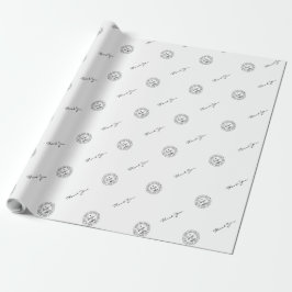 Handgjord Förpackning för Tack Svart och Vitt Presentpapper