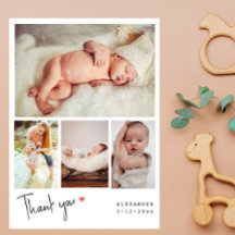 Handgjord fotoskisser Baby Shower Tacksamhetskort