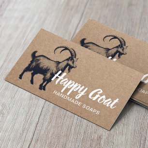 Handgjord Goat Mjölk Soaps Lycklig Farm Rustic Kra Visitkort