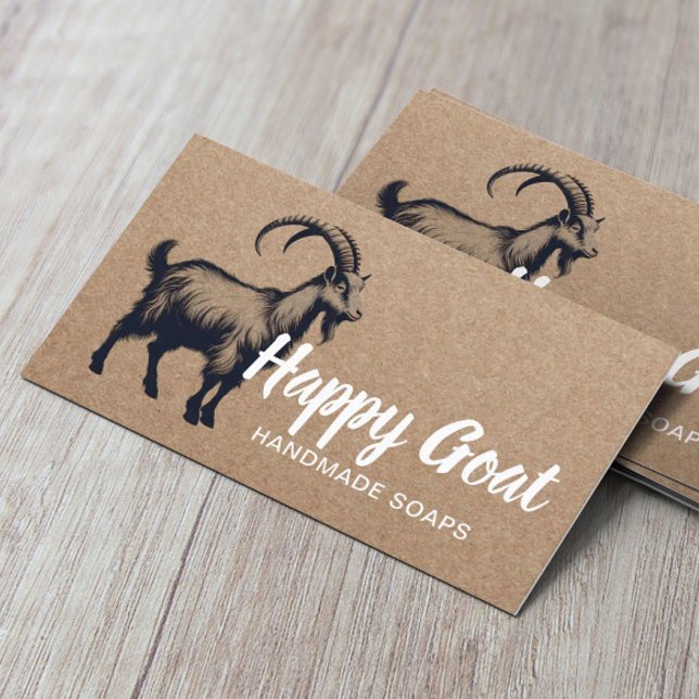 Handgjord Goat Mjölk Soaps Lycklig Farm Rustic Kra Visitkort (Skapare uppladdad)